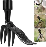 Stand Up Weeder Manual Weed ,Remover Weed Puller Tool with Foot Plate for Removing Weeds -Black Aluminum Lever Head Weed Puller, Garden Weeder Root Remover Tool(Without Pole)