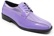 [Metrocharm] Men's Oxford Lace up Striped Satin Patent Tuxedo Dress Shoes MC-179