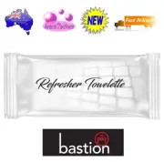 Bastion Refresher Towelette 16cm x 20cm Individual Pack Seal Satchets Aloe Vera
