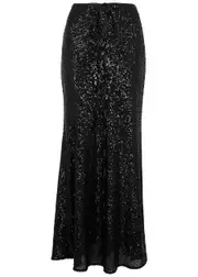 IN The Mood For Love Boyd Black Sequin Maxi Skirt - S S