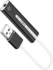 OSALADI Integrated 7.1 Sound Track USB Sound Card Earphone Microphone Sound Adapter Black Volume Control
