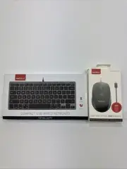 Macally Compact USB wired Keyboard + Macallly Mouse Type C Computer And Mobile
