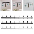8 Hook Coat Rack Wall Mounted Aluminum Coat Hook Rail for Bathroom Coat Hat