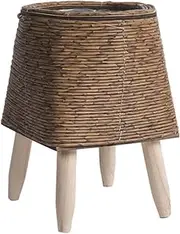 AIMALL Triangle Rattan Flower Pot Rack, Creative Desktop Plant Holder, Multi-Style Storage Container for Fleshy Plants, Brown or Yellow