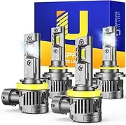 FAHREN H11 9005 LED Bulbs Combo, 100000LM 10X Super Brighter, 1:1 Size Easy Installation 9005 H11 LED Driving Light Bulbs, Plug-N-Play Canbus Ready, Pack of 4