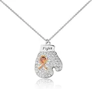 [CHOORO] Orange Awareness Ribbon Charm Boxing Glove Necklace Gift Kidney Cancer Leukemia Multiple Sclerosis Awareness Jewelry