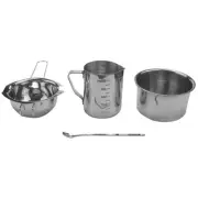 4 Set Stainless Steel Boiler Long Handle Wax Melting Pot, Pitcher & Mixing2385