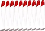 Generic 10Pcs Red Head White Body T Tail Bait 5.5/6.3/7cm Soft Fish Wobblers PVC Flying T Tail Fishing Lure Fishing Accessories
