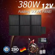 380W 12V Folding Solar Panel Blanket Flexible Mat USB Controller Completed Kit