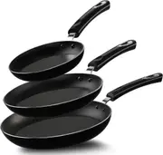 Non Stick Frying Pan Set, 3 Pcs Induction Hob Pan Set, Professional Chefs Pan Sets Non Stick 20cm, 24cm, and 28cm