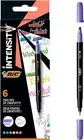 BIC Intensity Dual Tip Assorted Highlighter Pens Chisel Nib & Fine Tip - 6 Pens
