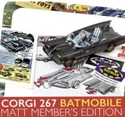 Corgi Toys 267 Batmobile Corgi Model Club Reissue Matt Black 2024 Exclusive
