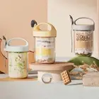 Bpa-free Overnight Oat Container Meal Prep Glass Oatmeal Cup with Spoon Lid