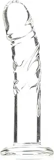 Blown Large Realistic Glass Dildo, Clear