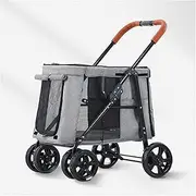 Luxury Dog Stroller, Dog Strollers for Large Dogs Premium Pet Pram Pushchair 4 Wheel Pet Gear Pet Stroller for Cat, Dog and More, Foldable Carrier Strolling Cart(Light Gray)