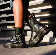 DR.MARTENS JADON HARNESS PARIS LEATHER BLACK PLATFORM MSRP$270 Fearless & Fluid