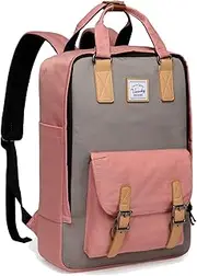 Backpack for Women Grils,VASCHY Vintage Lightweight Casual Daypack Laptop Backpack Rucksack Bookbag for School Travel Business Fits 15.6 Inch Laptop Pink