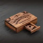 Miniature Ouija Board with Drawer | Miniature Spirit Board Ouija Spirit Board Game Tiny Wooden Spirit Talking Board & Planchette | 4cm Halloween Decor, Witchy Gift Portable