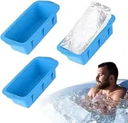 Extra Large 4.7lb Silicone Ice Block Mold, 3 Pack Ice Cube Tray for Ice Bath, Cold Plunge & Water Chiller, Durable Cold Plunge Accessories (Blue)