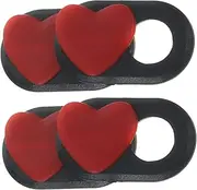 Hoement 4pcs Heart Shaped Laptop Privacy Lens Protector for Webcam Portable Slide Cover for Phones and Laptops Adorable and Functional Device Accessory