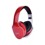 Wireless Headphones Bluetooth Headset Foldable Stereo Headphone Gaming Earphones Support Tf Card With Mic For Pc All Phone Mp3 Red