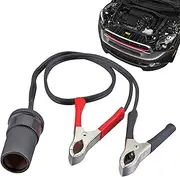 Stable Car Adapter - Car Adapter 110v, Heavy Duty Car Adapter | Car lighterr Socket Extension Cord, Battery Crocodile Clips with 32cm Extension Cable, Durable Battery Alligator Clips for Car, Campers