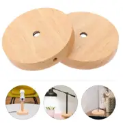 2 Pcs Solid Wood Lamp Holder Nightlight Base Small Table Accessories