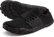 [WHITIN] Men's Minimalist Cross-training Shoes | Barefoot Trail Runner | Wide Toe Box, W21 All Black, 13.5