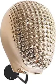 Oshhni Mannequin Head Wall Mounted Sturdy Hat Display Stand for Wig Glasses Hats Travel , Golden