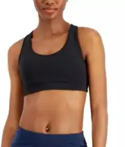 IDEOLOGY Women's Performance Medium Impact Sports Bra in Deep Black XS