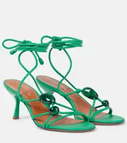 [Zimmermann] Zimmermann Gleam 65 embellished leather sandals AU 10 green