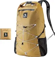 Qunature Outdoor Backpack Foldable Hiking Backpack for Women and Men Portable Splashproof Bag for Hiking Camping and Cycling 20L Black Khaki