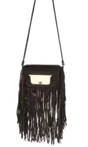 Milly Isabella 128149 dark brown Fringe Crossbody Bag $395