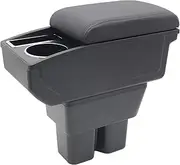 YJYWZH Car Armrest Box for Suzuki Jimny 2018-2024 Auto Accessories Center Console Leather Arm Rest Double-Layer Storage Space with Cup Holder (Black Thread)