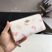 在飛比找Yahoo!奇摩拍賣優惠-全場限時免運 COACH 69673 蝴蝶印花 長款拉鏈錢包