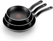 T-fal A857S3 Specialty Nonstick Omelette Pan 8-Inch 9.5-Inch and 11-Inch Dishwasher Safe PFOA Free Fry Pan/Saute Pan Cookware Set, 3-Piece, Gray
