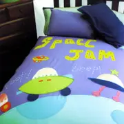 Happy Kids Space Jam Embroidered Quilt Cover Set Single
