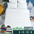 2000TC Egyptian Cotton Flat Fitted Sheet Set Queen King Double SIngle Sheets NEW