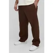 Mens Chocolate Plus Oversized Drop Crotch Joggers