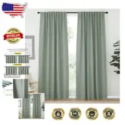 Stunning Greyish Green Blackout Drapes - 84" L x 62" W, Perfect for Privacy