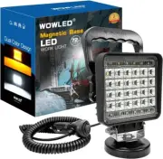 Magnetic Light Bar, Amber & White Dual Color LED Work Light with Magnetic Base