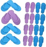 Vaguelly 12 Pairs Disposable Pedicure Slippers Soft Flops Random Colors for Salon Spa and Home Use Convenient Sanitary Lightweight Footwear for Guests Random Color
