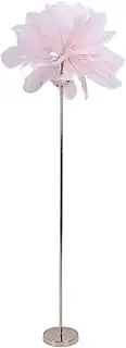 Feather Lamp, 154.9cm / 61 Inch Ostrich Feather Floor Lamp, 3 Color Temperature Stepless Dimming USB Rechargeable Bedroom and Living Room Standing Lamp (White) (Pink)