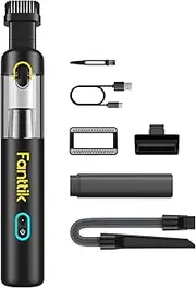 Fanttik Slim V8 Mate Cordless Car Vacuum High Power, 12000Pa/30AW, RobustClean™ Handheld Vacuum with Flexible Hose and Pet Brush, 2H Fast Charge, Portable Vacuum for Car Interior Home Cleaning, Black