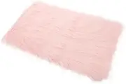 Plush Background Cloth Faux Fur Craft Fabric Faux Fur Carpet Furry Slides Rugs Round Furry Rug Small Fur Rug Mini Square Faux Fur Rug Room Decor Fur Cushion Cute Rug Pink Polyester