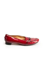 Red Patent Leather Driving Loafers