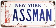 Assman Car Front License Plate Cover - Funny Vanity - Seinfeld- Kramer