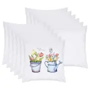 12Pcs 16"x16" Polyester Blank Sublimation Pillow Case Cushion Cover, White