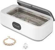 [Sicilaien] Ultrasonic Jewellery Cleaner, 640ML 48Khz Ultrasonic Cleaner with 304 Stainless Steel Tank & 3 Setting Timer, Jewelry Cleaning Machine for Glasses Earrings Necklace Ring Watch Makeup Brush Dentures Razors Combs