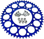yuksok Motorcycle Rear Sprocket Spare Part Aluminum Replacing Easy Installation for Wr 450F Yz 426F Yz 400F Wr 400F Wr 250F, Blue 50T